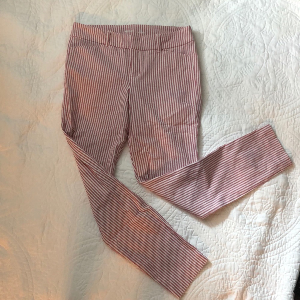 Red and white stripe pixie pants